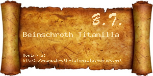 Beinschroth Titanilla névjegykártya